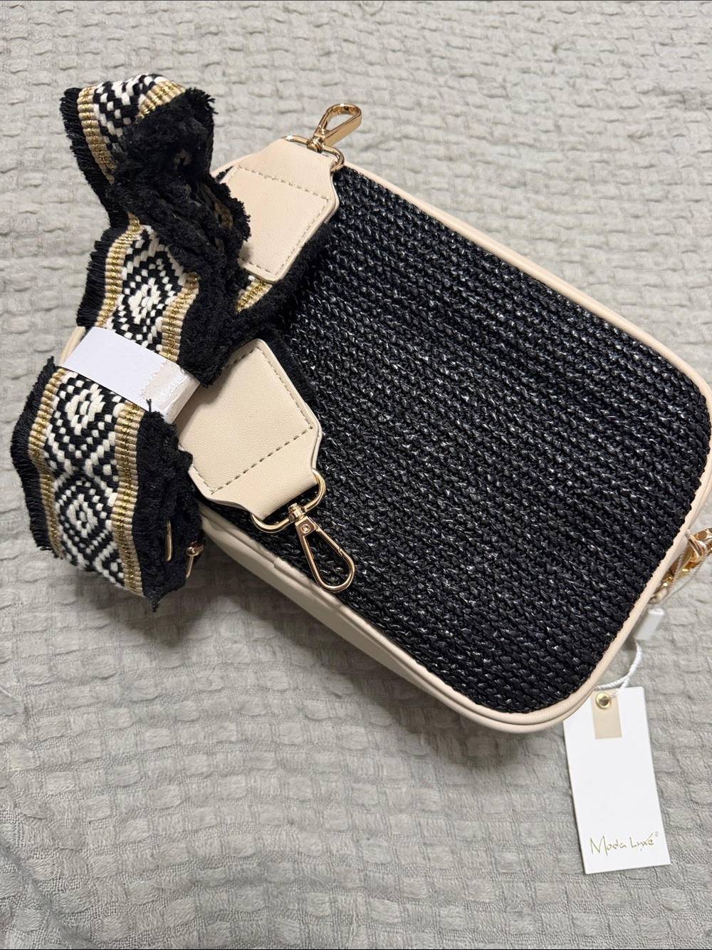 Cute tan and black crossbody